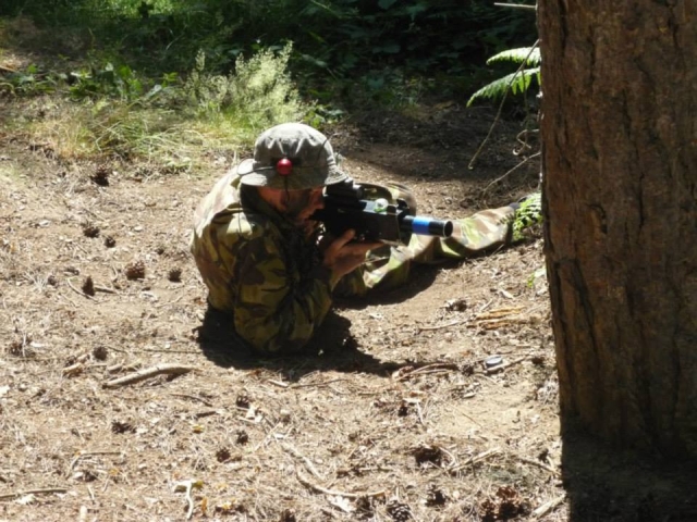 Shooting at the enemy
